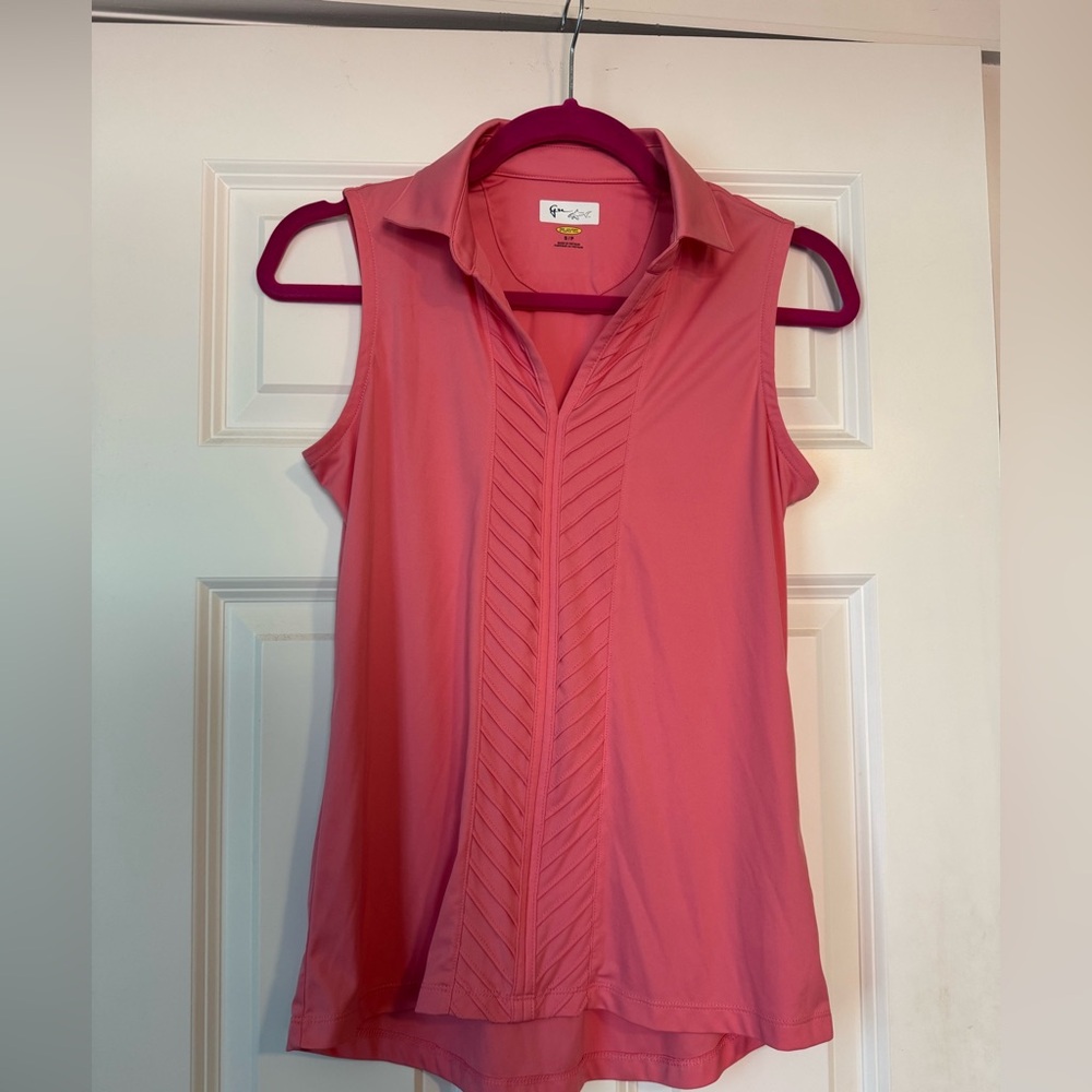 Greg Norman Collection Coral Sleeveless Golf Polo- worn once